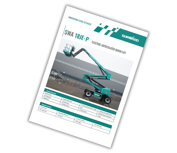 Electric articulated boom lift product brochure.