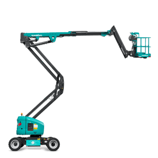 Aerial work platform on black background.